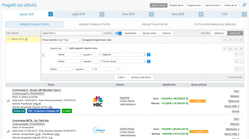 L'elenco analitico dei progetti in T-PPM - software gestione progetti e attività (Parte III)